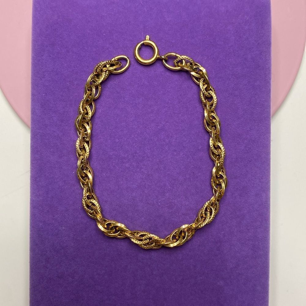 💛 Gold Plated Big Link Rope Chain Bracelet
